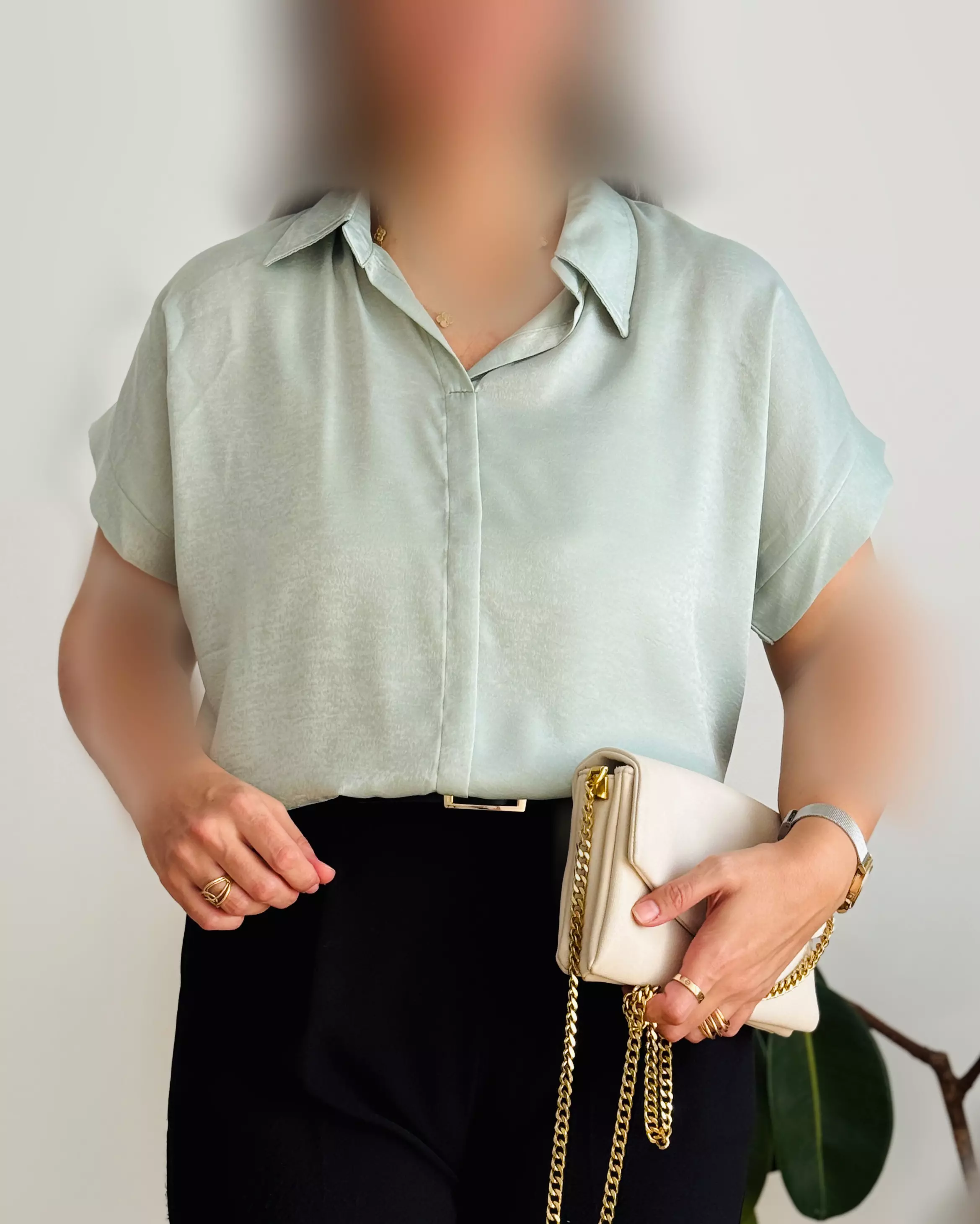 شومیز ساتن آستین کوتاه ۹